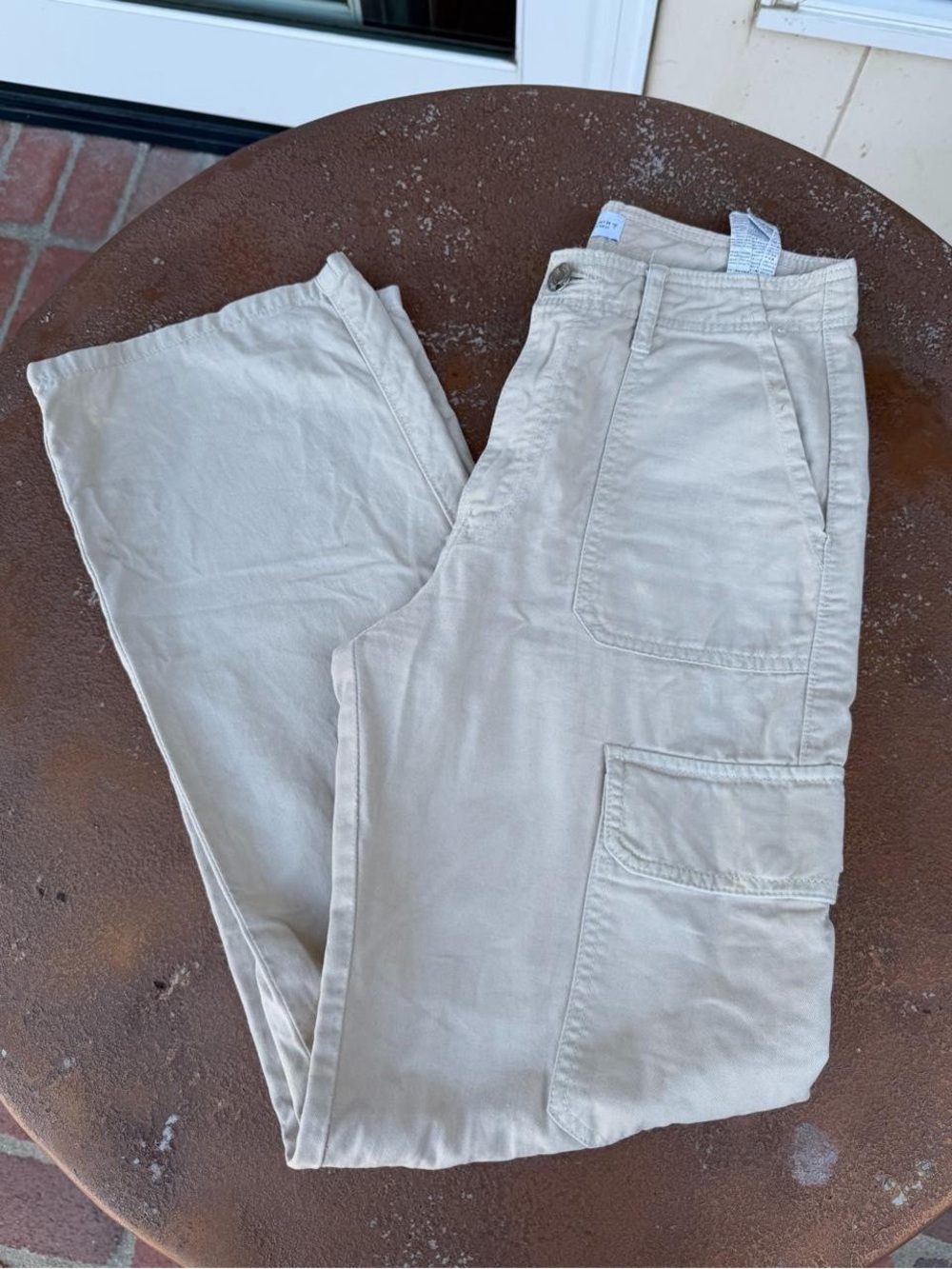 Zara beige straight leg cargo pants Size 4 #cargo #military #tomboy #outdoors